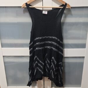 Free People Black and Gray Asymmetrical Dress